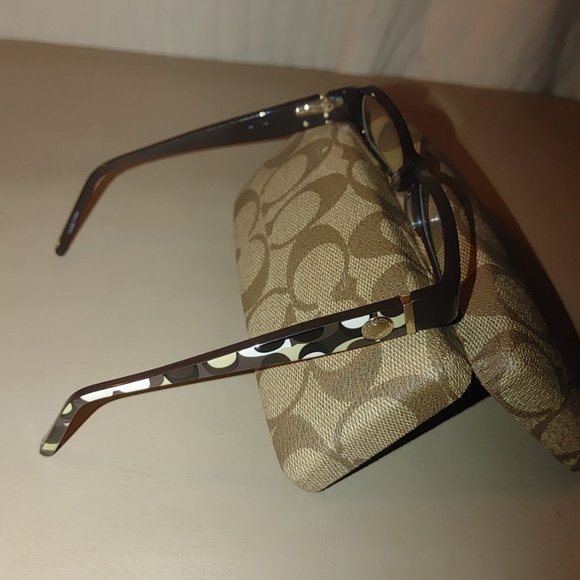 Coach Womens Designer Eyeglasses Roberta 643 Brown with Case Fashion Frames - Picture 5 of 10